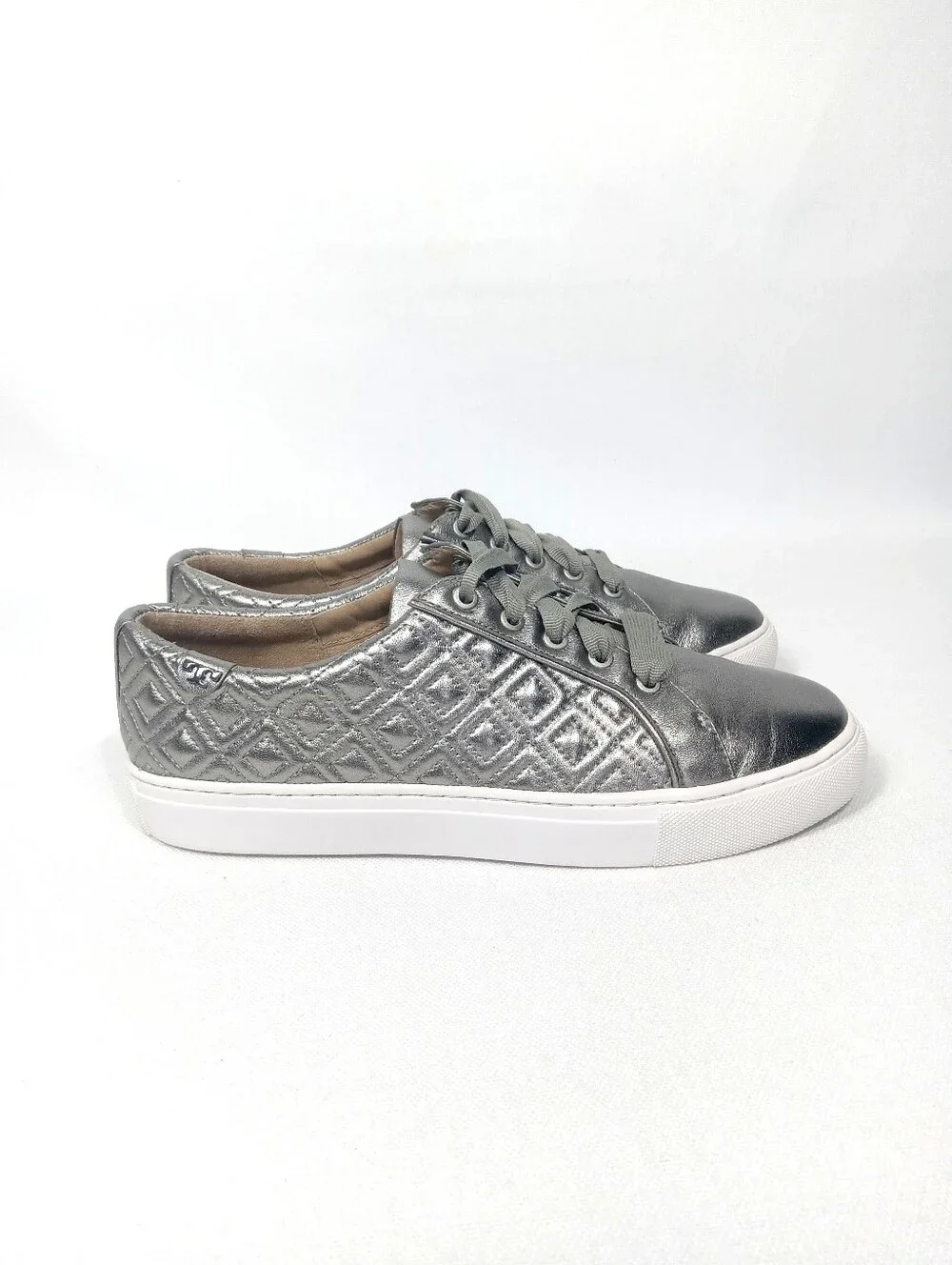 TORY BURCH Marion Quilted Metallic Leather Sneakers Women's Size 9 M